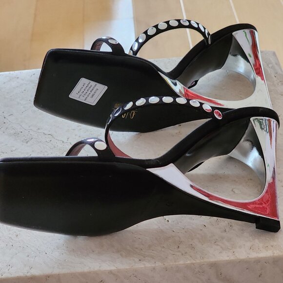 Les Petits Joueurs Mule Wedge Sandals Sz 40 - Picture 6 of 7